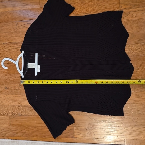 ALEXIS TAYLOR BRAND WOMEN'S BLACK OPEN CARDIGAN SHRUG SWEATER SIZE MEDIUM - Picture 12 of 15